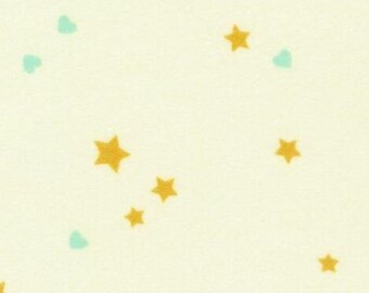 FLANNEL Kaufman Wishwell Snow Snuggles Flannel Hearts & Stars Cream