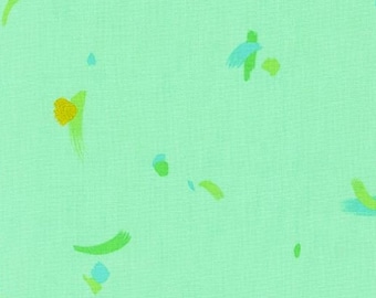 SALE Kaufman BRUSHY by Wishwell Abstract Aquamarine (METALLIC)