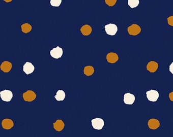 Moda - Ruby Star Society - Vessel by Alexia Abegg - Paint Dots - Navy