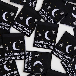 LABELS - Sarah Hearts - Made Under Moonlight - Organic Cotton Sewing Label Tags