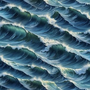 Blank Quilting WILDERNESS SONG by Marilyn Lee Water Waves Blue