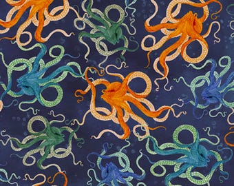 Windham DEEP BLUE by Katherine Quinn Octopodes Deep Blue
