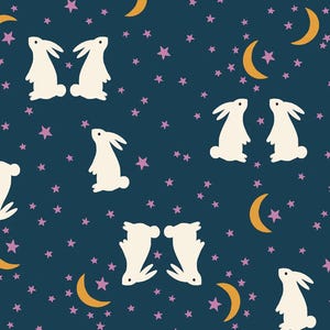 Moda Ruby Star Society MYSTIC FABLE by Alexia Abegg Bunnies Galaxy
