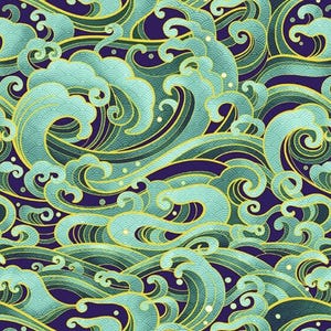 Timeless Treasures TEXTURED WAVES by Chong a Hwang (METALLIC)