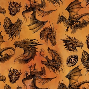 In the Beginning DRAGONS EMERALD REIGN by Jason Yenter Etching Orange