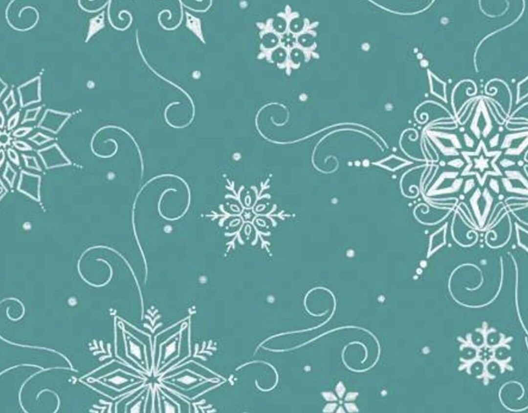 108" WIDEBACK Riley Blake Snowed in by Heather Peterson Teal - Etsy
