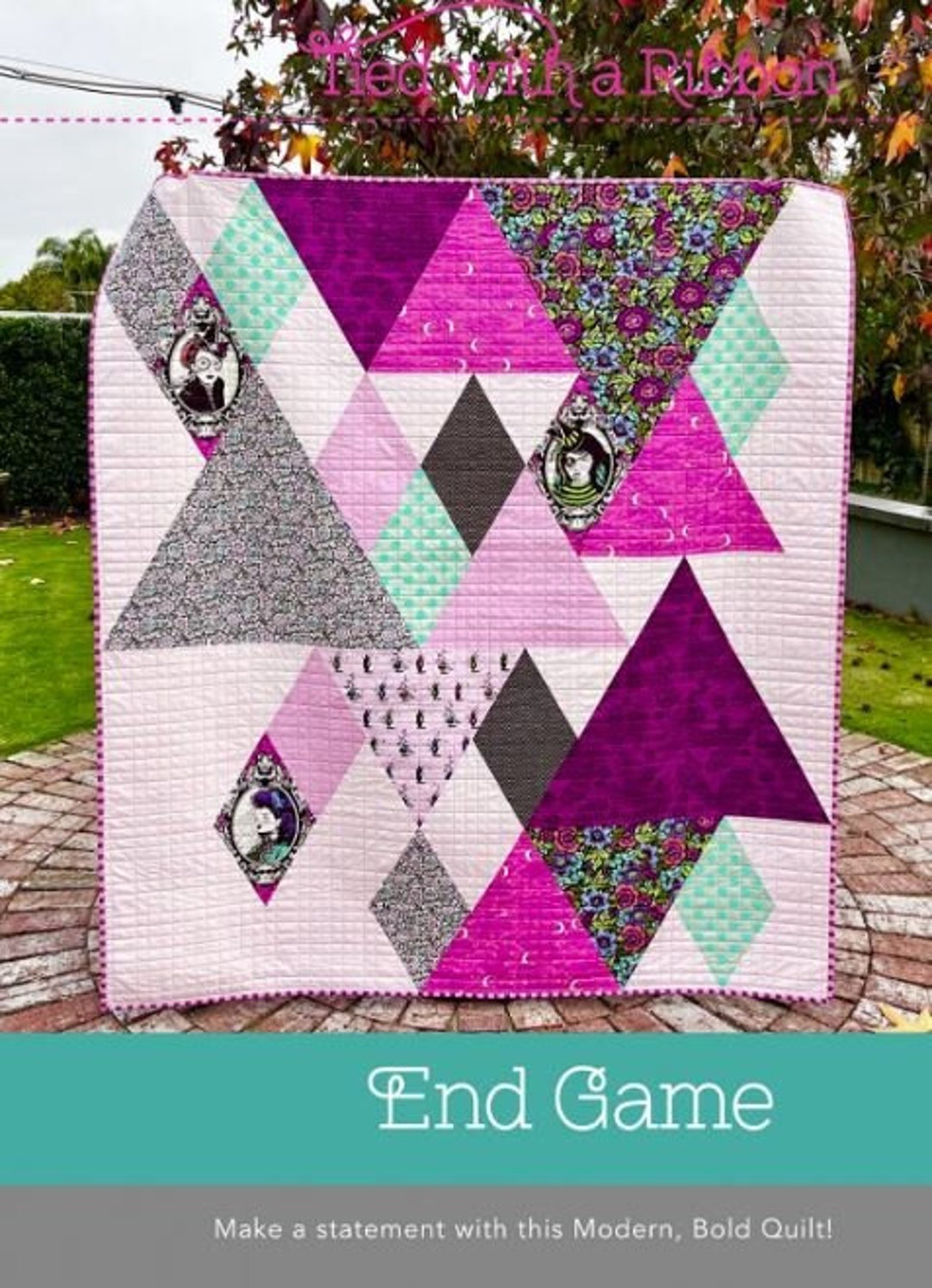 Tied With a Ribbon End Game Quilt Pattern NIGHTSHADE COVER VERSION Etsy