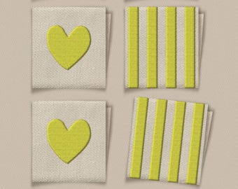 Matchy Matchy: Citron Heart and Square Garment Labels Matchy Matchy: Citron Heart and Square Garment Labels