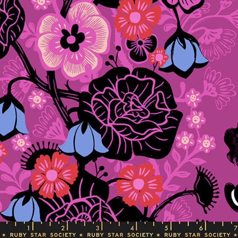 Moda Ruby Star Society HELLO ALICE by Sarah Watts Rabbit Hole Berry - Etsy