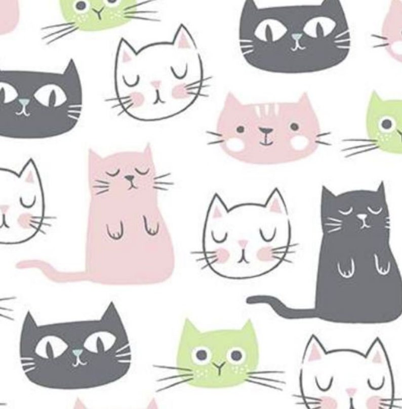 My Mind\u2019s Eye C9900 GREEN Riley Blake Purrfect Day Green Cats
