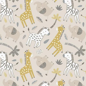 FLANNEL Camelot Flannel Prints Bungle in the Jungle Cream