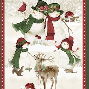 Wilmington Prints WOODLAND SNOWMAN Panel