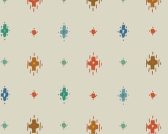 May include: A seamless pattern with a repeating design of small, colorful geometric shapes. The shapes are arranged in a grid pattern and are made up of various colors, including red, orange, yellow, green, and blue.