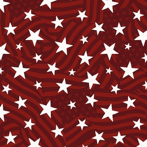 Wilmington Prints STARS OF VALOR Stars and Stripes Red