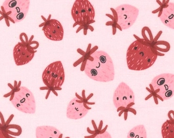 Moda FUNNY VALENTINE by Lizzy House Strawberries Blush