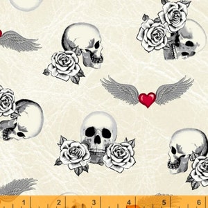 Windham BORN TO RIDE Hearts & Skulls Cream