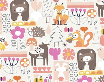 Cotton + Steel KANPEKI NA HI by Hitomi Osumi Sinrin Yoku Wild Pink