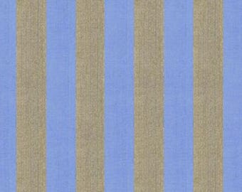 WOVEN Ruby Star Society Ooh Lucky Lucky WARP and WEFT Woven Ribbon Stripe Blue & Gold