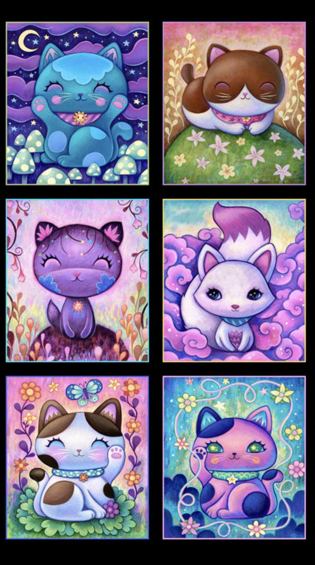 P&B Textiles CRAZY KITTIES Block Panel Etsy