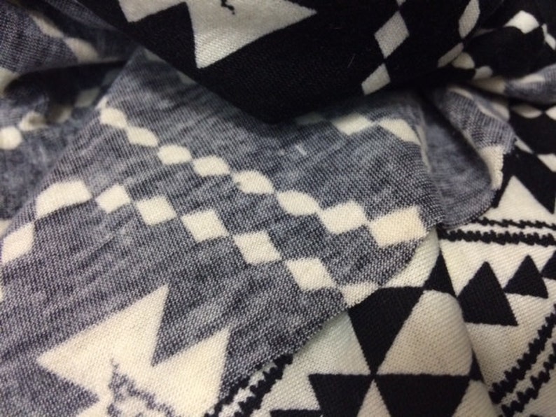 Spun Polyester Knit Black & White/cream Aztec - Etsy