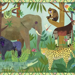 REMNANT LAST PANEL Michael Miller Jungle Menagerie Jungle Scene