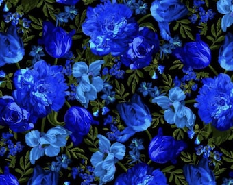 108" WIDEBACK StudioE Midnight Floral 108" Black/Royal