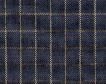 Dunroven House WOVEN HOMESPUN Navy Teadye Small Windowpane