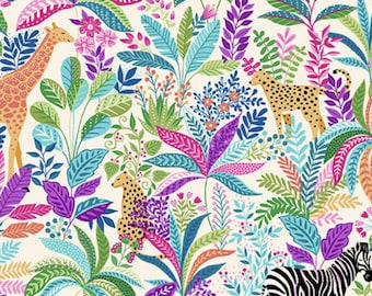Makower/Andover TROPICA Wildlife White