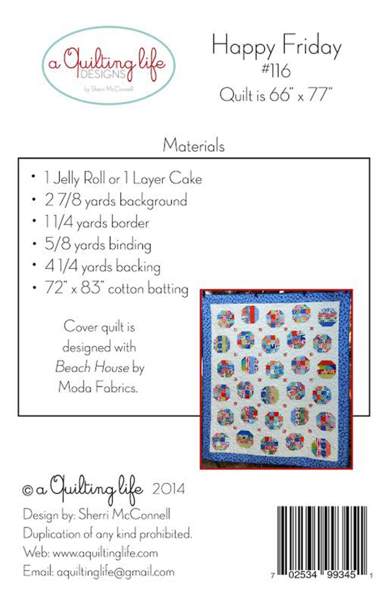 Happy Friday Quilt Pattern by a Quilting Life Designs Etsy