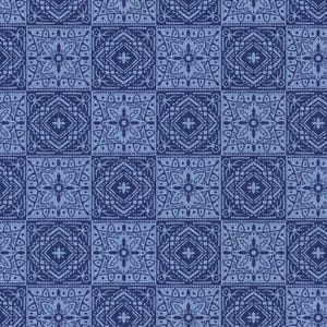 Eugene Textiles Emma & Mila Lavender Tile Blue