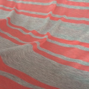 Ella Moss Coral and Tan Stripe Lightweight Jersey Knit image 2