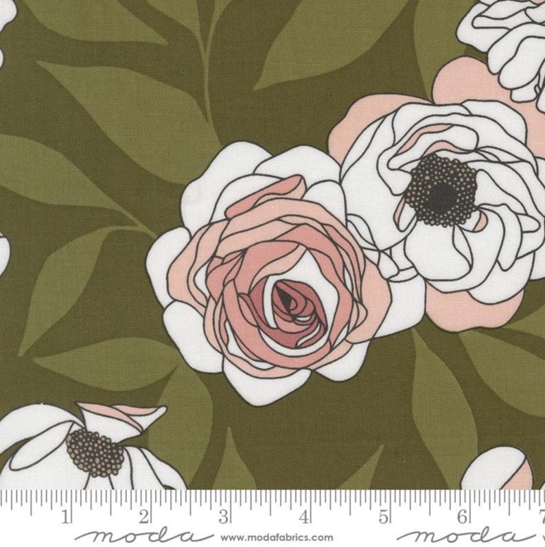 Moda Botany Patterns Moda BOTANY by Alli K Design Cabbage Rose Large Floral Monstera - Etsy