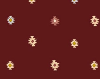 Figo Fabrics WILD WEST Motif Burgundy