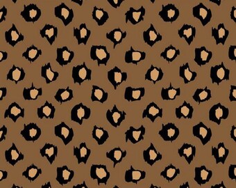 RAYON Riley Blake Designer Apparel by Mimi G Style Rayon Challis Leopard Brown