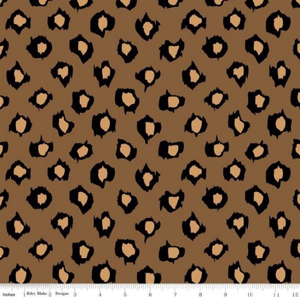 RAYON - Riley Blake - Designer Apparel by Mimi G Style - Rayon Challis - Leopard Brown