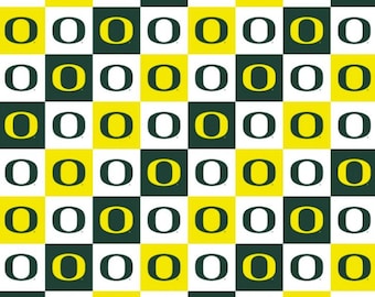 COTTON Oregon Ducks All Over Squares
