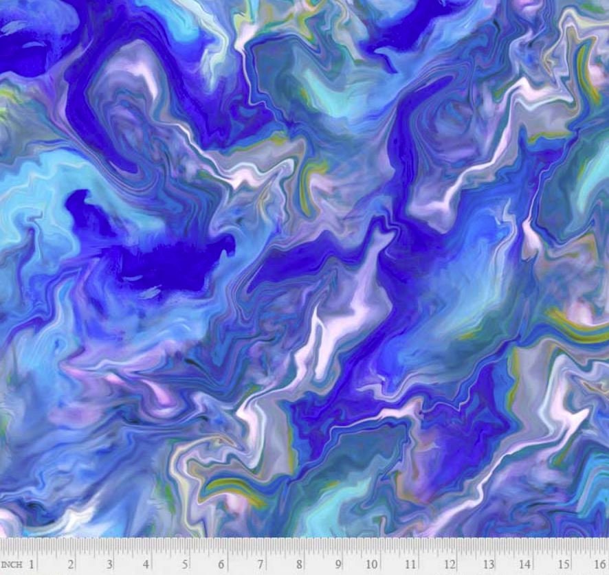 REMNANT P&B Textiles MAGNIFICENT ANIMALS Marble Blue