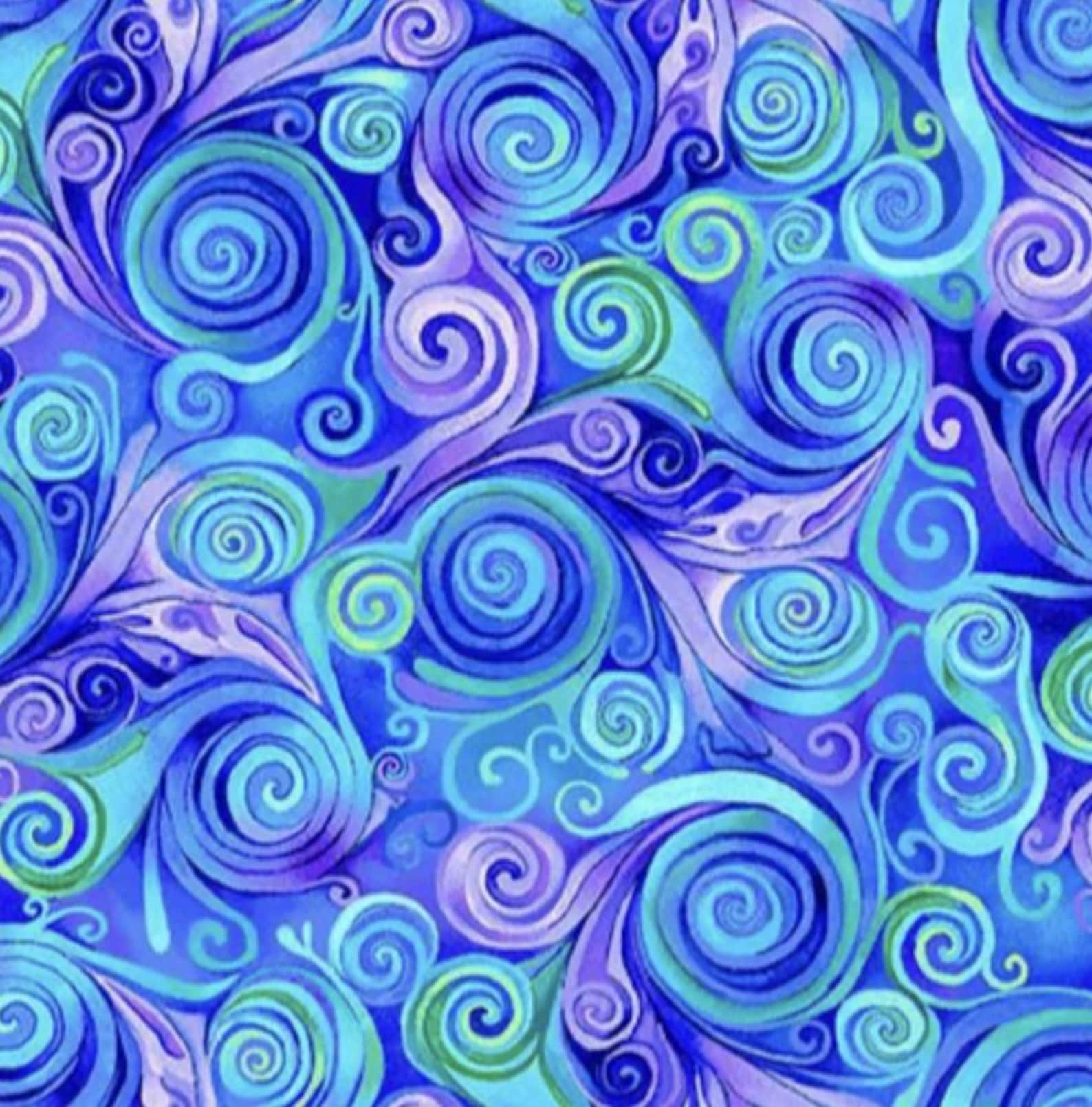 Timeless Treasures MEADOW BLOOM by Chong a Hwang Swirl Pattern Purple ...