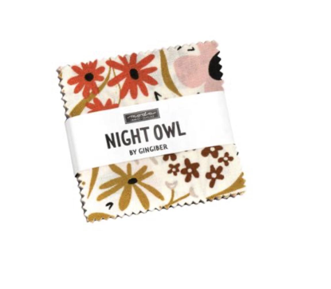 Moda NIGHT OWL by Gingiber MINI Charm Pack