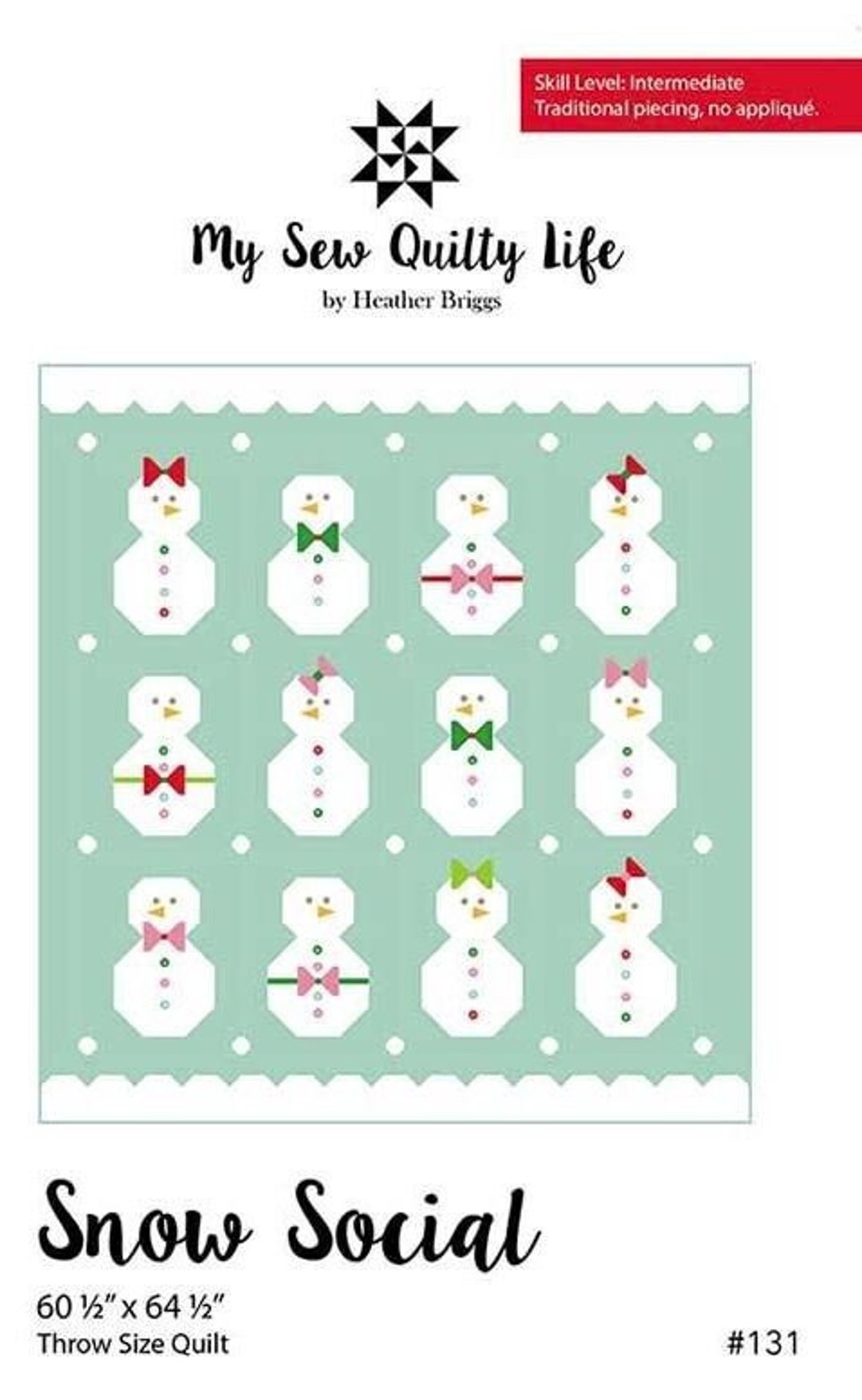 My Sew Quilty Life Snow Social Quilt Pattern (PAPER) - Etsy