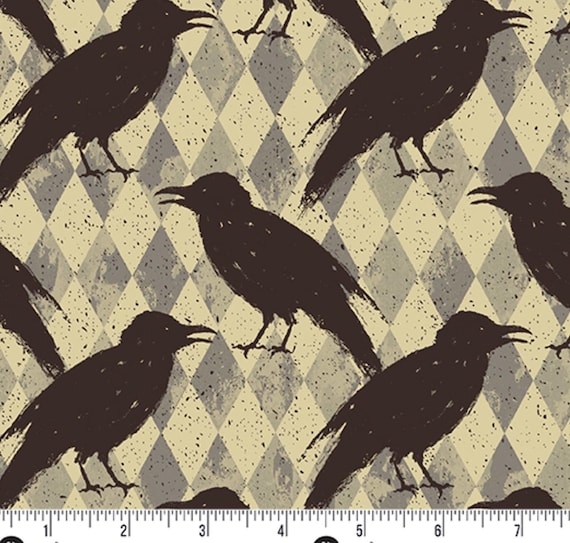 Nevermore Tall Stars Cream - Andover Fabrics - PER QUARTER METRE Nevermore Tall Stars Cream - Andover Fabrics - PER QUARTER METRE