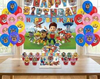 Super Dog Birthday Party Decorations | Banner, Balloons, Cake Toppers