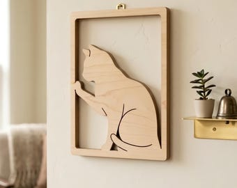 DIY: Cat in a Frame | Printable Woodworking Plan | High Quality JPGs, PDF, PNG | Unique Family Gift | Scrollsaw pattern