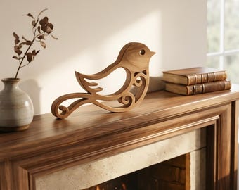 Bird, an original wooden sculpture, Scrollsaw pattern, digital download, Mothers Day Gift, High Quality JPGs, PDF, PNG