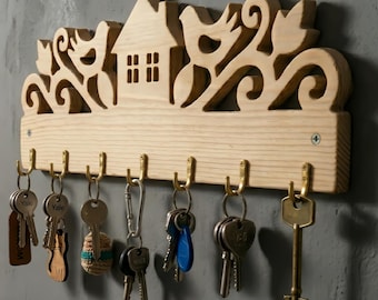 Key stand, Key holder, an original wooden sculpture, Scrollsaw pattern, digital download, Mothers Day Gift, High Quality JPGs, PDF, PNG