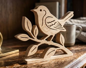 Bird on a branch, Bird, an original wooden sculpture, Scrollsaw pattern, digital download, Mothers Day Gift, High Quality JPGs, PDF, PNG