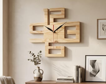 DIY: Wooden numbers wall clock | Printable Woodworking Plan | High Quality JPGs, PDF, PNG | Unique Family Gift | Scrollsaw pattern