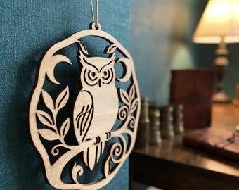Owl, Owl on a branch, Scrollsaw pattern, an original wooden sculpture, digital download, Mothers Day Gift, High Quality JPGs, PDF, PNG, SVG
