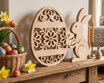 DIY: Easter bunny, Scrollsaw pattern, Easter gift, digital download, Mothers Day Gift, Unique Family Gift, Home Keepsake, JPGs, PDF, PNG