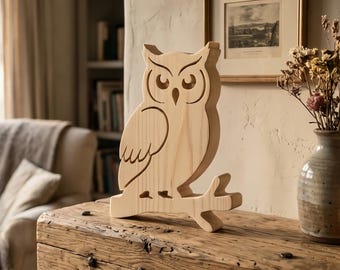 Owl on a branch, an original wooden sculpture, Scrollsaw pattern, digital download, Mothers Day Gift, High Quality JPGs, PDF, PNG